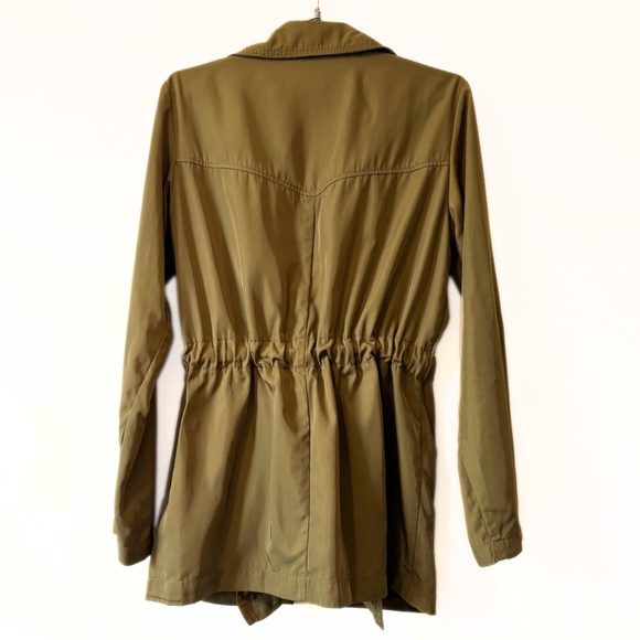 Anthropologie Gisborne Obi Trench Anorak Jacket Olive Green Size XS - Picture 9 of 11